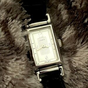 Vintage Coach Rectangular Silver and Black Watch